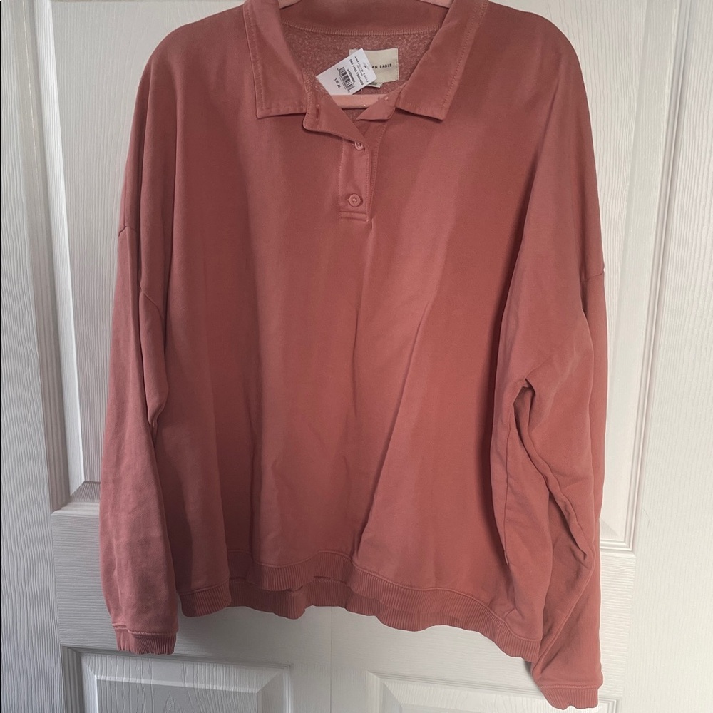 American Eagle Outfitters Coral Button Down Shirt
